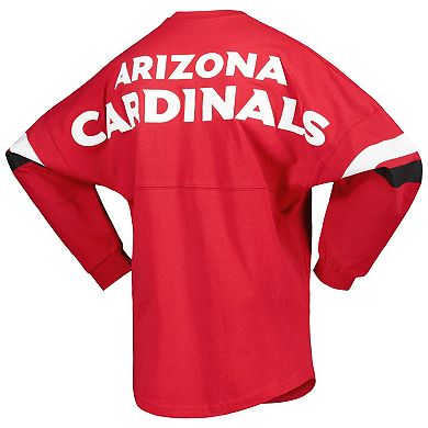 Women's Fanatics Branded Cardinal Arizona Cardinals Spirit Jersey Lace-Up V-Neck Long Sleeve T-Shirt