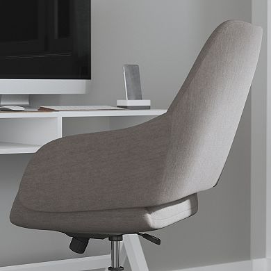 Merrick Lane Antwerp Office Chair Ergonomic Executive Mid-Back Design In Contemporary Brown Fabric With 360° Swivel And Height Adjustment
