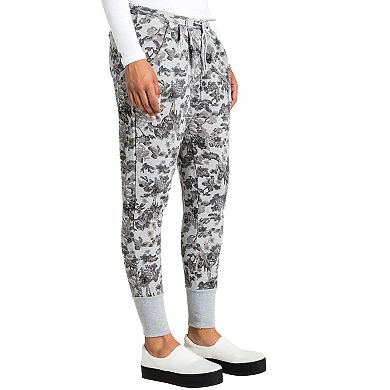 Poetic Justice Curvy Women Floral Printed French Terry Jogger Pants