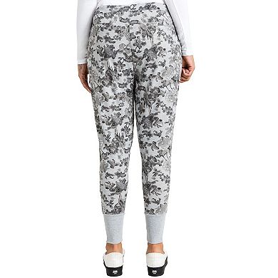 Poetic Justice Curvy Women Floral Printed French Terry Jogger Pants