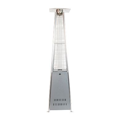 Merrick Lane Stainless Steel Pyramid Shape Portable Outdoor Patio Heater - 7.5 Feet Tall