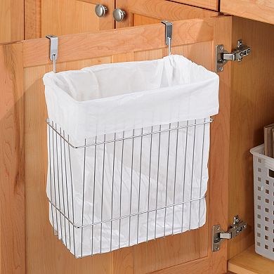 mDesign Wire Over Cabinet Door Kitchen Storage Basket & Trash Can - 2 Pack