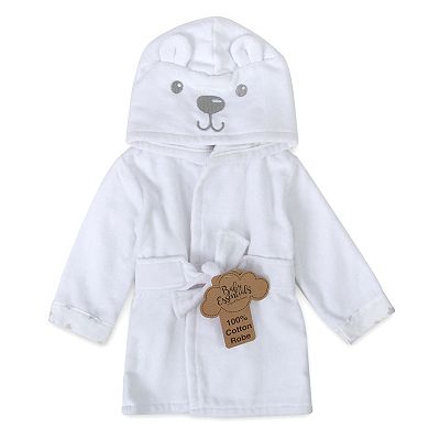 Baby Essentials Velour White Bear Hooded Bathrobe