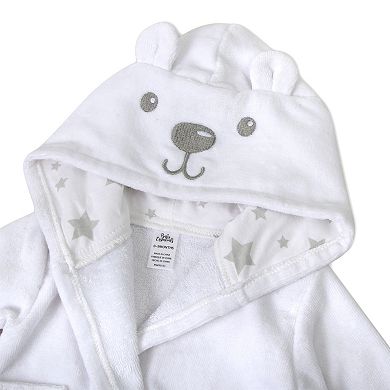 Baby Essentials Velour White Bear Hooded Bathrobe
