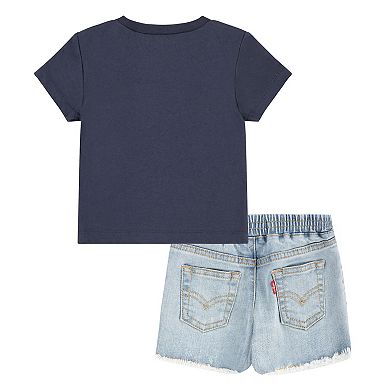 Baby Boy Levi's® Rock & Roll Graphic Tee & Denim Shorts Set