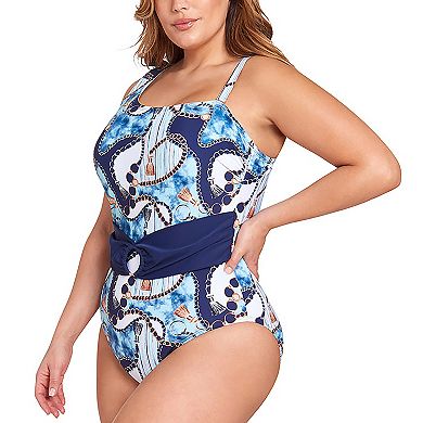 Plus Size LYSA Sonia Belted One-Piece Swimsuit