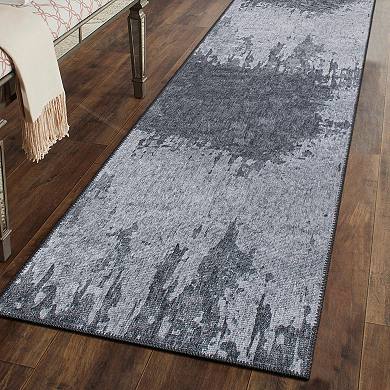 World Rug Gallery Distressed Abstract Machine Washable Area Rug