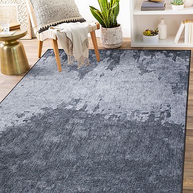 World Rug Gallery Distressed Abstract Machine Washable Area Rug