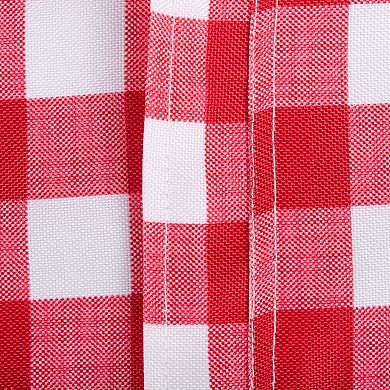 120" Zippered Outdoor Tablecloth with Red Checkered Design