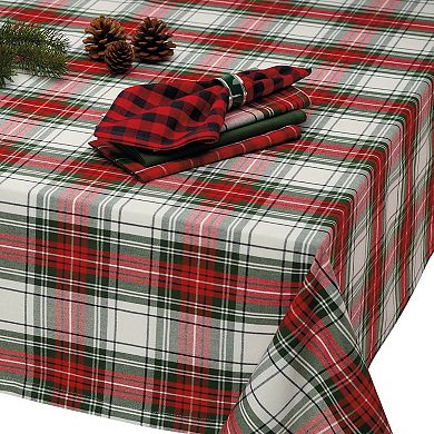 Red and Green Christmas Plaid Patterned Rectangular Tablecloth 60" x 84"