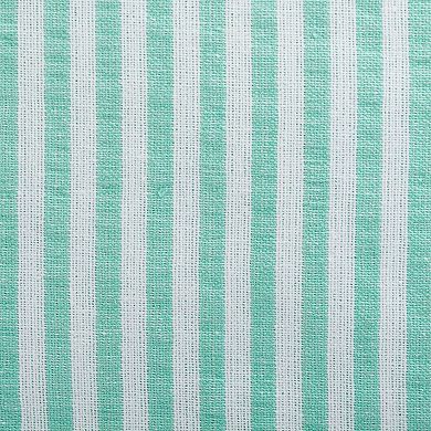 84" Aqua Blue and White Seersucker Striped Rectangular Tablecloth