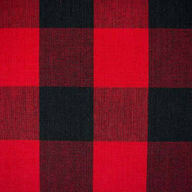 Red and Black Buffalo Checkered Pattern Round Tablecloth 70”