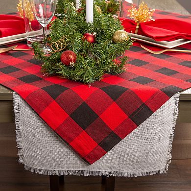 Red and Black Buffalo Checkered Pattern Round Tablecloth 70”