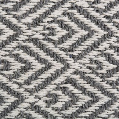 72" Gray and White Rectangular Diamond Weaved Table Runner