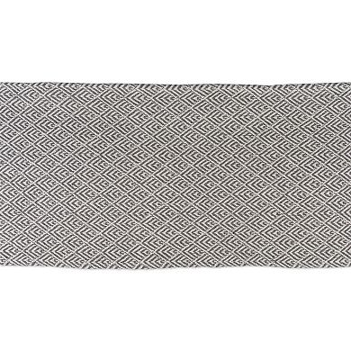 72" Gray and White Rectangular Diamond Weaved Table Runner