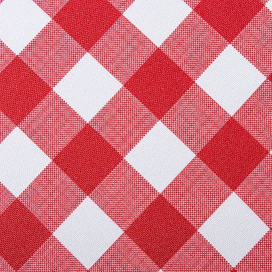 60" Red and White Plaid Round Outdoor Tablecloth