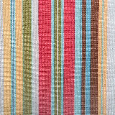 Vibrantly Colored Summer Striped Pattern Outdoor Rectangular Tablecloth with Zipper 60” x 120”