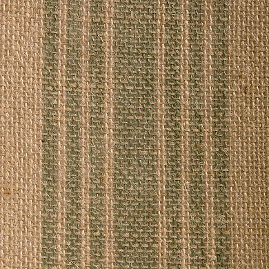 72" Beige and Green Striped Rectangular Table Runner