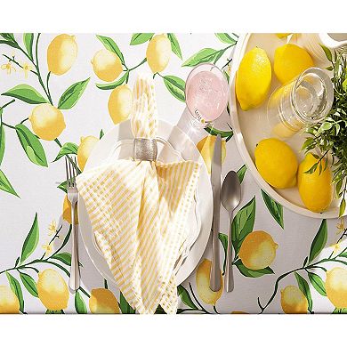 120" Outdoor Tablecloth with Lemon Bliss Print Design