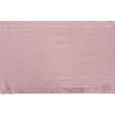 14" x 108" Rose Pink Rectangular Solid Chambray Table Runner