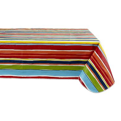 9.5' Summer Stripes Multicolored Vinyl Tablecloth