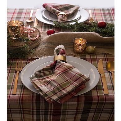 Vibrantly Colored Give Thanks Plaid Designed Tablecloth 60" x 84"