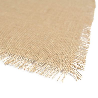 15" x 74" Brown Rectangular Table Runner with Fringe Border