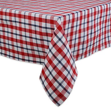 52" x 52" Red and White Classic Plaid Table Cloth