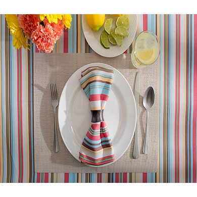 Vibrantly Colored Summer Striped Pattern Outdoor Round Tablecloth 60”