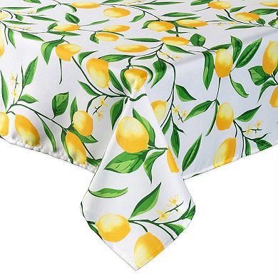 84" Zippered Outdoor Tablecloth with Lemon Bliss Print Design