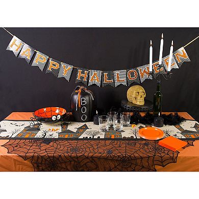 72" Haunted House Halloween Printed Rectangular Table Runner