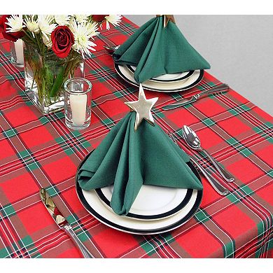 70" Classic Red and Green Traditional Holiday Plaid Round Tablecloth