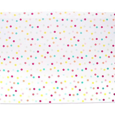 72" White and Pink Multi Polka Dots Printed Rectangular Table Runner