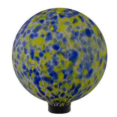 10" Yellow and Blue Outdoor Patio Garden Gazing Ball