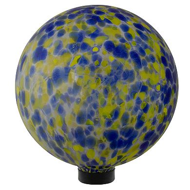 10" Yellow and Blue Outdoor Patio Garden Gazing Ball