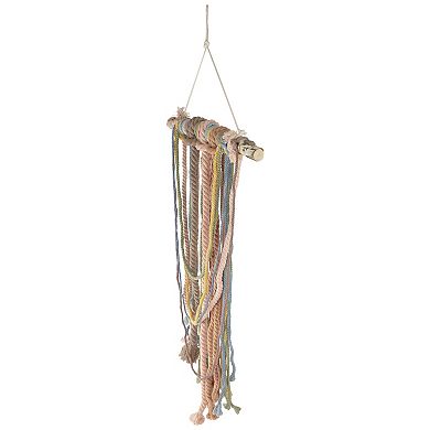 31" Rustic Knotted Rope Shade on Birch Branch Wall Art Decoration