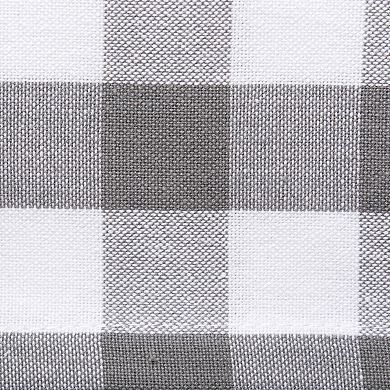 70" Gray and White Checkered Round Tablecloth