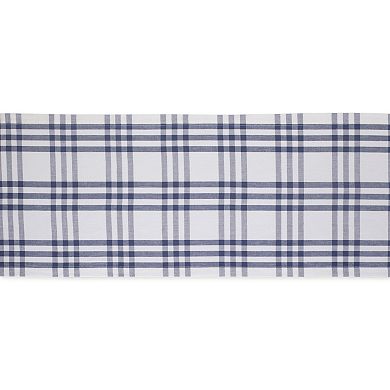 72" Table Runner with Blue Checkered Design