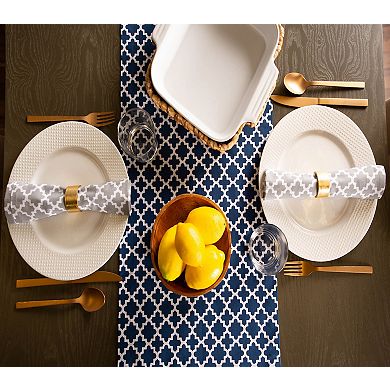 108" Navy Blue Lattice Table Runner