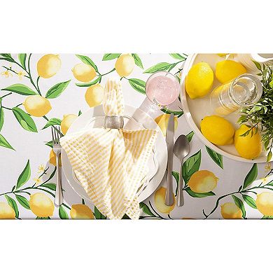 60" Round Outdoor Tablecloth with Lemon Bliss Print Design