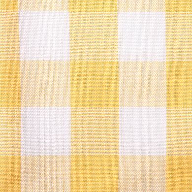 White and Yellow Checkered Chambray Rectangular Tablecloth 60" x 84"