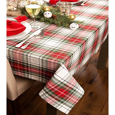 Red and Green Christmas Plaid Patterned Rectangular Tablecloth 60" x 104"