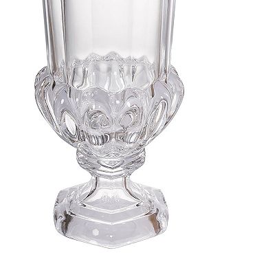 14.5" Clear Vintage Glamour Style Glass Flower Vase