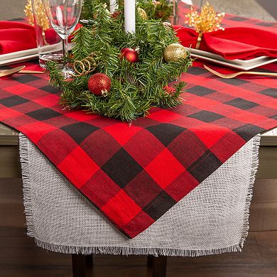 Red and Black Buffalo Checkered Pattern Rectangular Tablecloth 60" x 120"