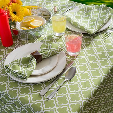 Green and White Lattice Rectangular Tablecloth with Zipper 60” x 84”