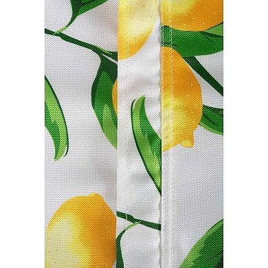 60" Zippered Round Outdoor Tablecloth with Lemon Bliss Print Design