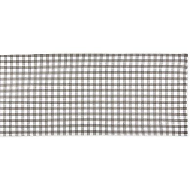 14" x 72" Gray and White Gingham Buffalo Checkered Rectangular Table Runner