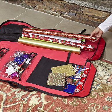 Zip-Up Wrapping Paper Christmas Storage Organizer Bag