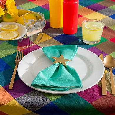 52" Multi-Colored Plaid Square Cotton Tablecloth
