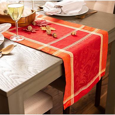 72" Red and Orange Harvest Wheat Table Runner